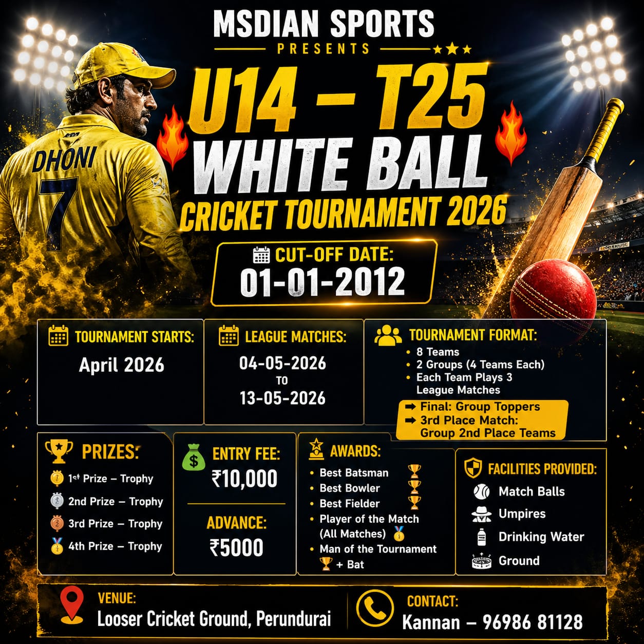 MSDIAN U14 T25 White Ball Tournament logo